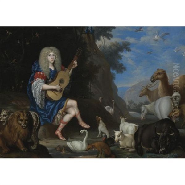 Orpheus Charming The Animals Oil Painting by Joseph Werner the Younger