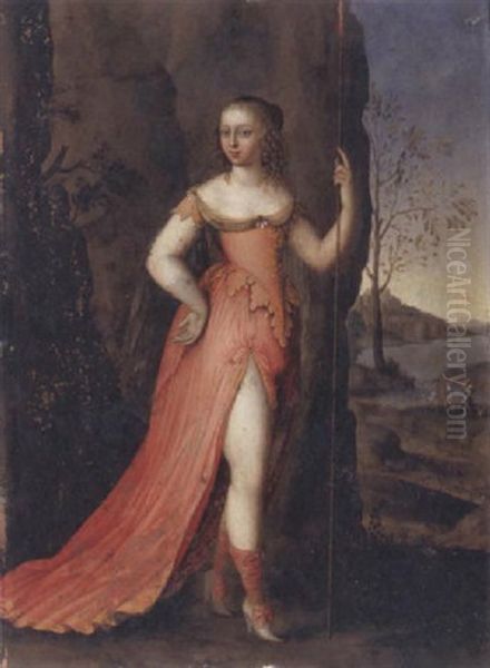 Portrait Of A Lady As Diana Oil Painting by Joseph Werner the Younger