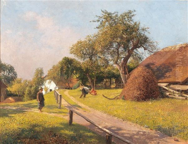 Fruit Harvest, Motif From Gleichenberg In Styria Oil Painting by Adolf Werner