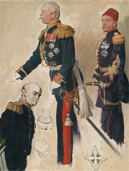 Berliner Kongress (studies) Oil Painting by Anton Alexander von Werner