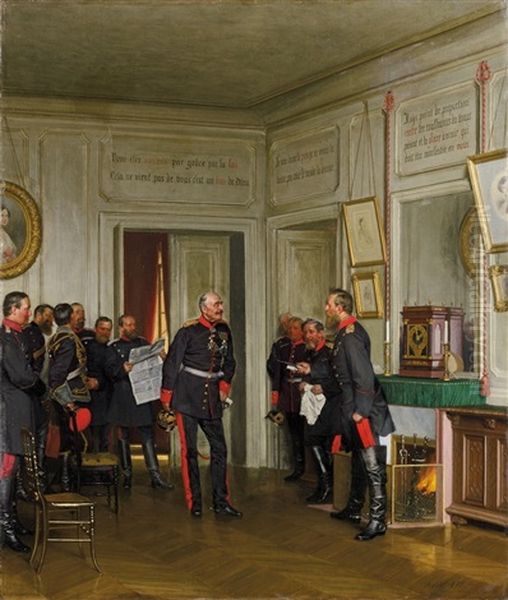 Der Kronprinz Empfangt General Von Weyhern In Versailles Oil Painting by Anton Alexander von Werner