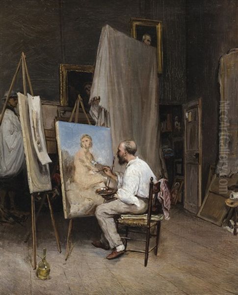 Le Peintre Dans Son Atelier Oil Painting by Carl Friedrich Heinrich Werner