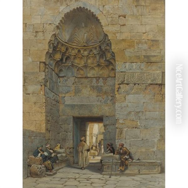 Outside The Walls, Jerusalem Oil Painting by Carl Friedrich Heinrich Werner