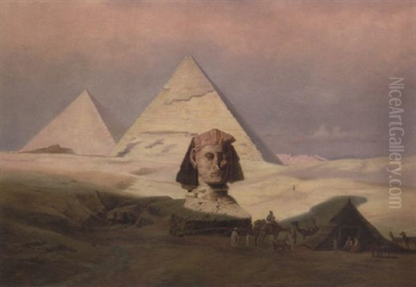 Die Pyramiden Y Giseh Oil Painting by Carl Friedrich Heinrich Werner