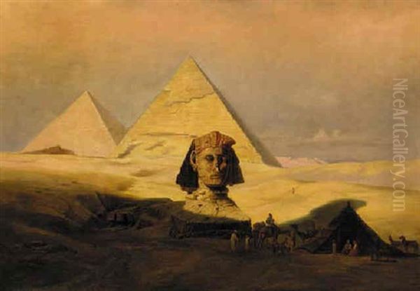 The Sphinx And Pyramids Of Gizeh Oil Painting by Carl Friedrich Heinrich Werner