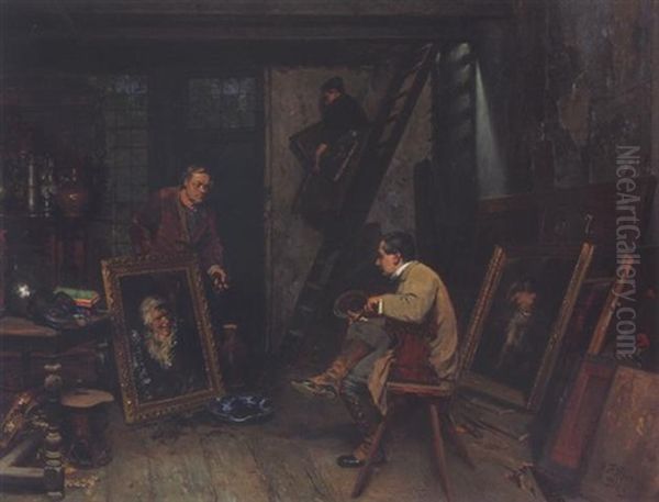 Beim Kunsthandler by Fritz (Alexander Friedrich) Werner