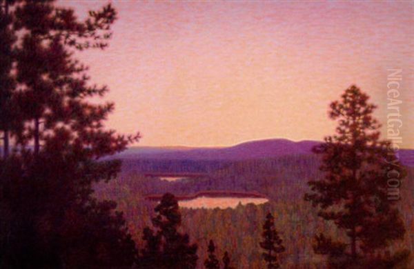 Morgon I Finnskogen Oil Painting by Hilding Werner