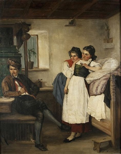 Die Uberraschung Oil Painting by Louis Werner