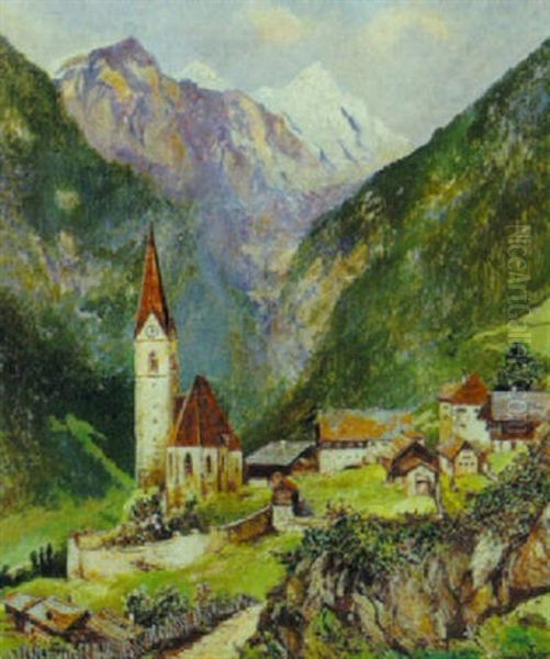 Heiligenblut Und Grosglockner Oil Painting by Heinrich Wertheim