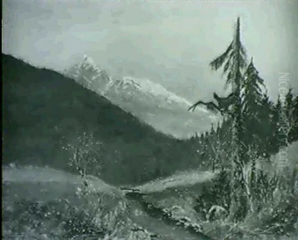 Balzender Auerhahn Im Gebirge Oil Painting by Heinrich Wertheim