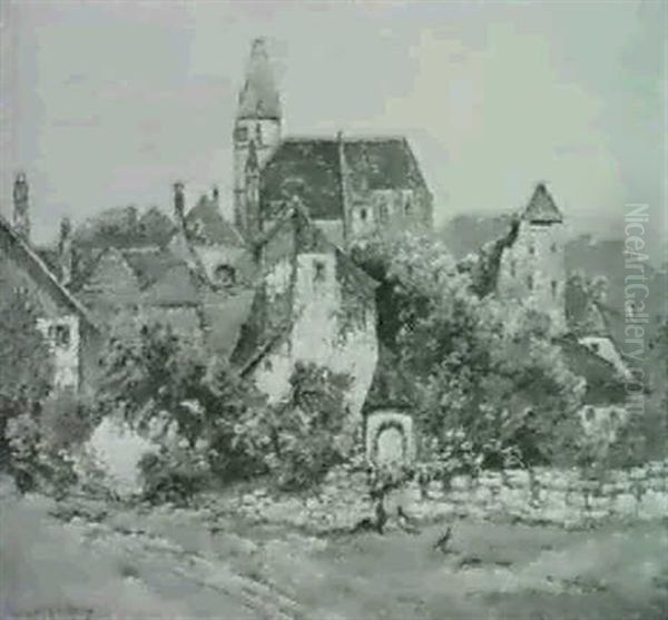 Partie Aus Weissenkirchen - Wachau Oil Painting by Heinrich Wertheim