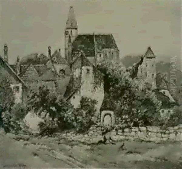 Partie Aus Weissenkirchen - Wachau Oil Painting by Heinrich Wertheim