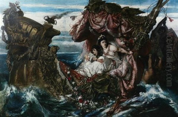 The Shipwreck Of Agrippina Oil Painting by Gustave Wertheimer