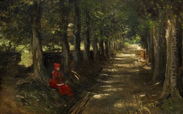 Sommerliche Allee Oil Painting by Gustave Wertheimer