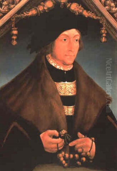 Portrait Of The Count Palatine George Of Wittelsbach, Bishop Of Speyer by Hans Wertinger