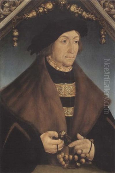 A Portrait Of The Count Palatine George Of Wittelsbach,     Bishop Of Speyer Oil Painting by Hans Wertinger