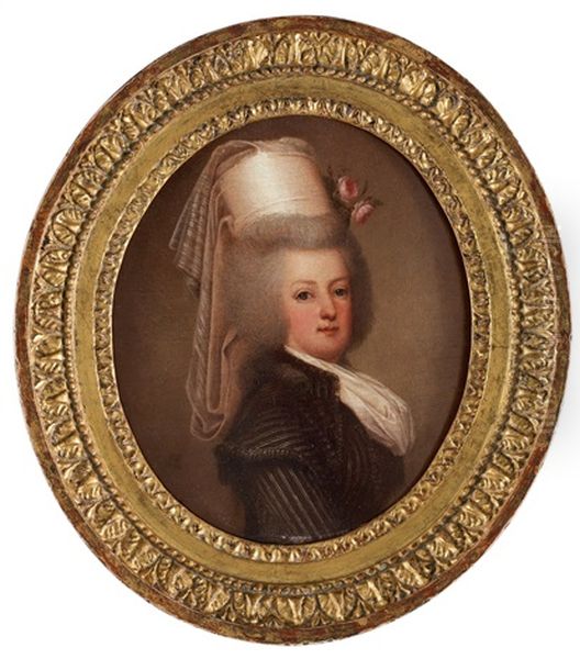 Marie Antoinette, (1755-1793), Drottning Av Frankrike I Kreolsk Hatt Oil Painting by Adolf Ulrik Wertmuller