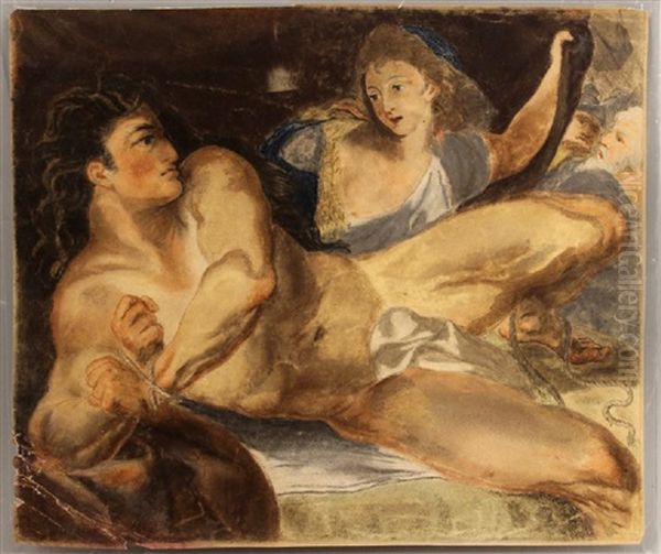 Samson And Delilah Oil Painting by Benjamin West