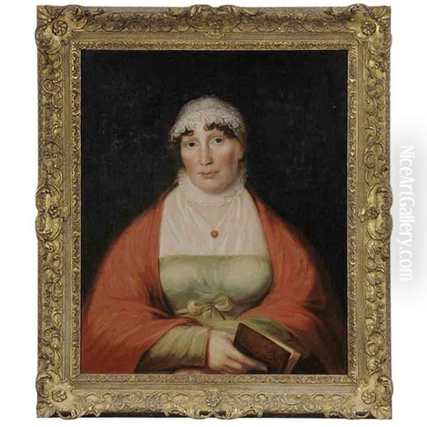 Lady Holding A Book Oil Painting by Benjamin West