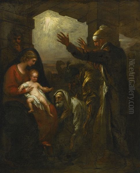 The Wise Men's Offering Oil Painting by Benjamin West