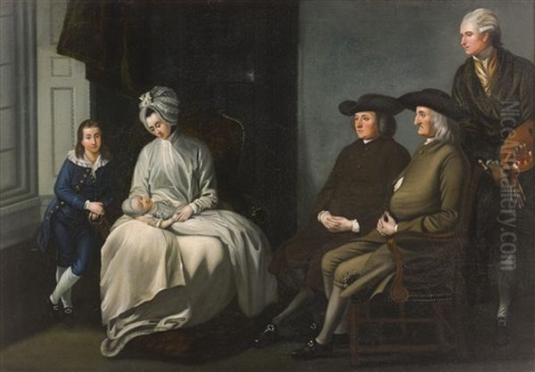 The Artist And His Family: Portrait Of Benjamin West's Family Oil Painting by Benjamin West