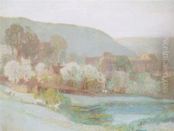 Thus Spring Came Stealing Up Expectant Valleys, Early Morning, Rievaulx Oil Painting by Joseph Walter West