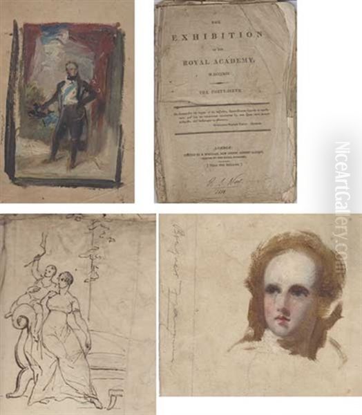 Portrait Of A Gentlemen - Sketch (+ Another; Pair) by Raphael Lamar West