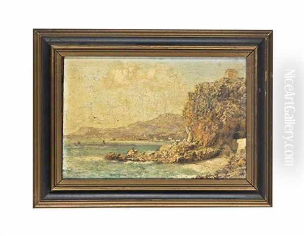 View Of Mentone; View Of The Tete De Chien; The West Bay Mentone & Mount Berceau From Cap Martin (3 Works) Oil Painting by Richard Whatley West