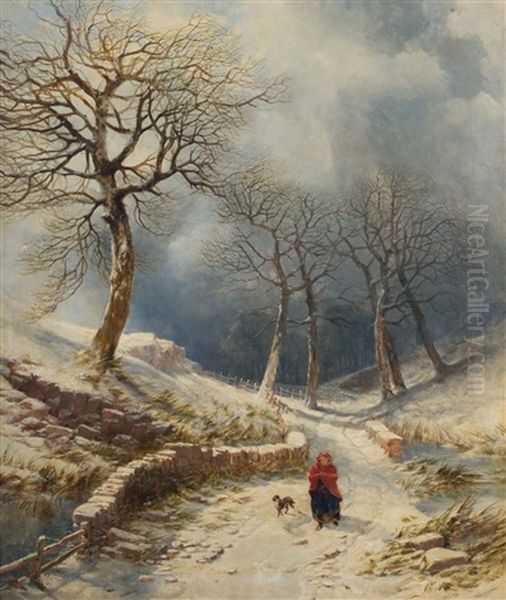 Wintertime, Clifton Oil Painting by William West