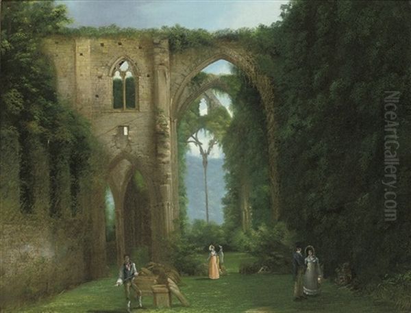 Newstead Abbey Oil Painting by William West