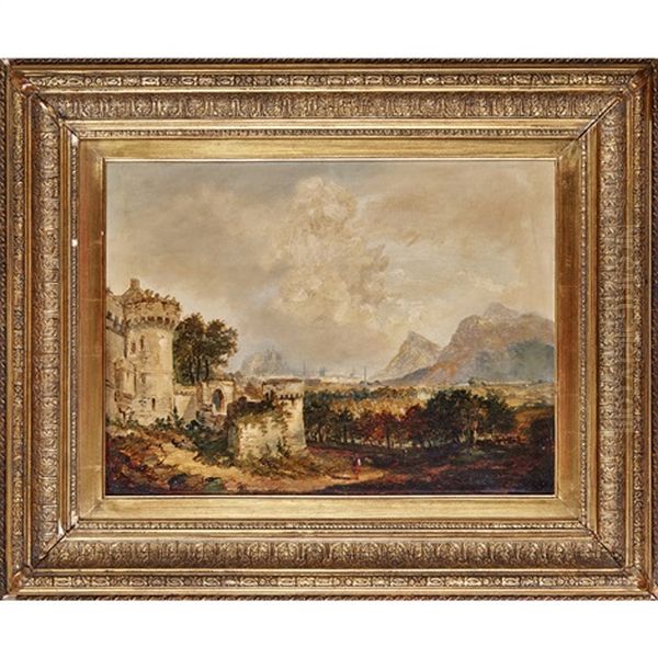 A View Of Edinburgh With The Castle And Arthur's Seat Oil Painting by William Westall