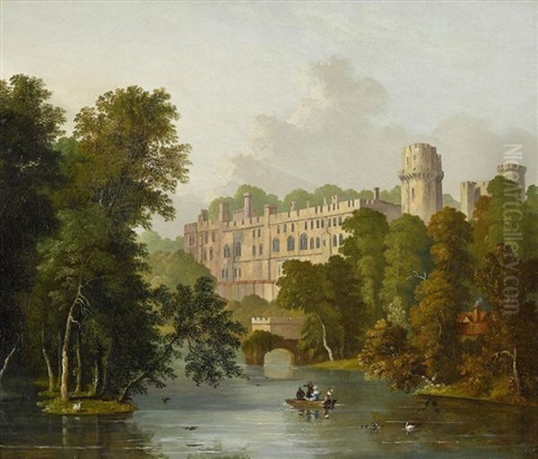 A View Of Warwick Castle Oil Painting by William Westall