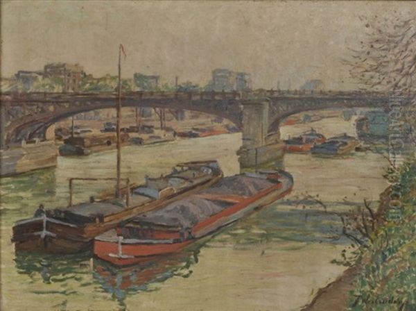 An Der Seine In Paris Oil Painting by Fritz Westendorp