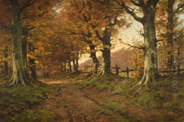 L'allee Boisee Oil Painting by Cornelis Westerbeek Jr.