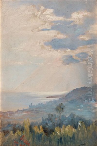 View Over Nice On The French Riviera Oil Painting by Ingeborg Westfelt-Eggertz