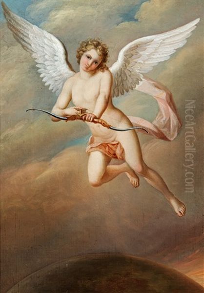 En Amour Skjutande En Pil (amor Shooting An Arrow) Oil Painting by Frederik Westin