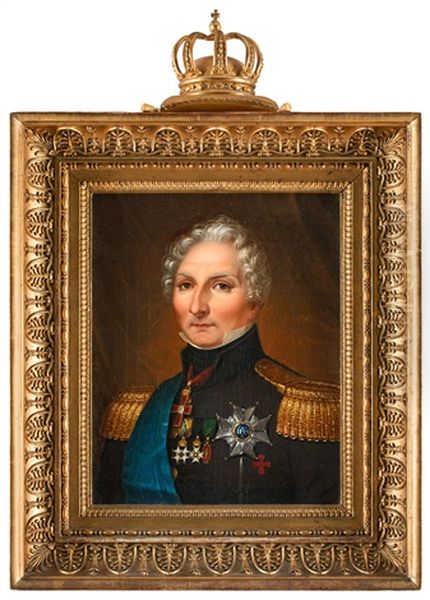 Konung Karl Xvi Johan Oil Painting by Frederik Westin