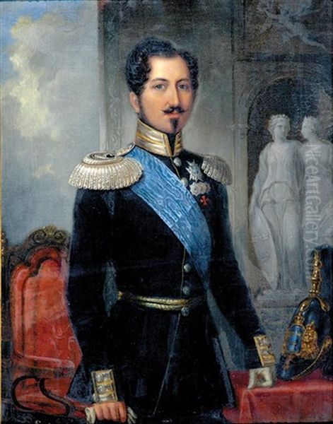 Pair Of Portraits: King Oscar I And Josephine Oil Painting by Frederik Westin