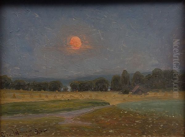 Rising Moon Oil Painting by Edvard (Edouard) Westman