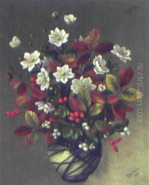 Blomster I Vase Oil Painting by Anna Westphal