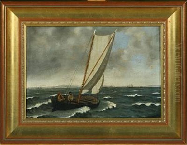 Seascape With Sailing Ships Oil Painting by Fritz Westphal