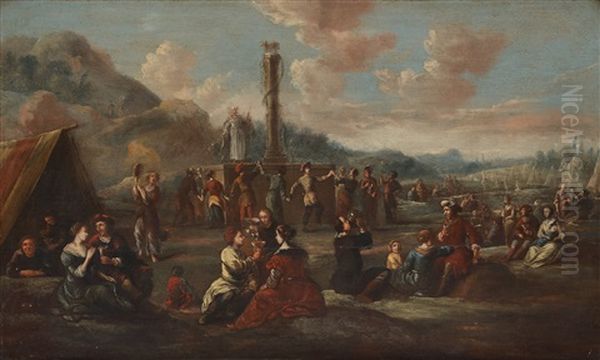 The Adoration Of The Golden Calf Oil Painting by Jacob Willemsz de Wet the Elder