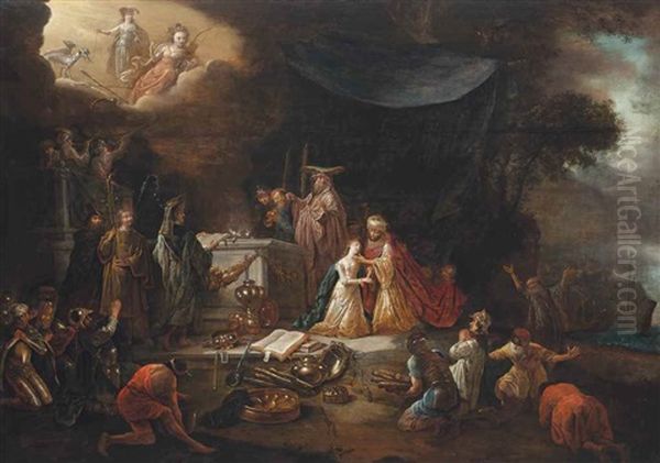 The Sacrifice Of Iphigenia Oil Painting by Jacob Jacobsz de Wet the Younger