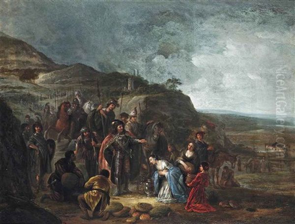 The Meeting Of David And Abigail Oil Painting by Jacob Jacobsz de Wet the Younger