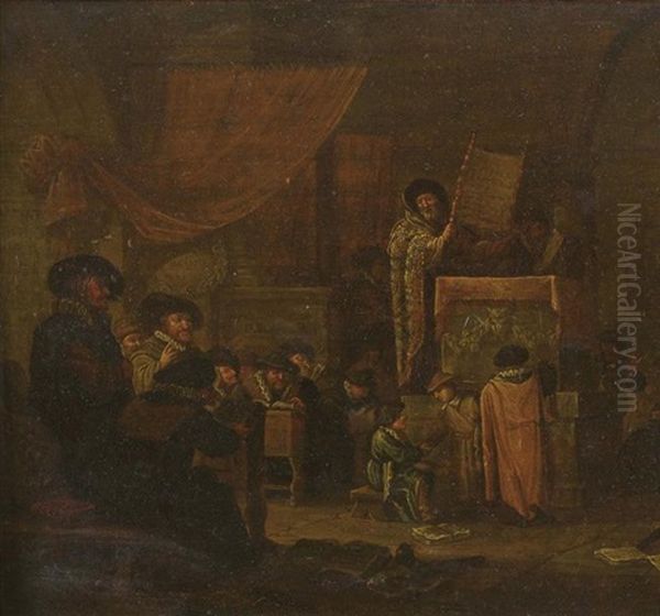 La Lecture Dans La Synagogue Oil Painting by Jacob Jacobsz de Wet the Younger