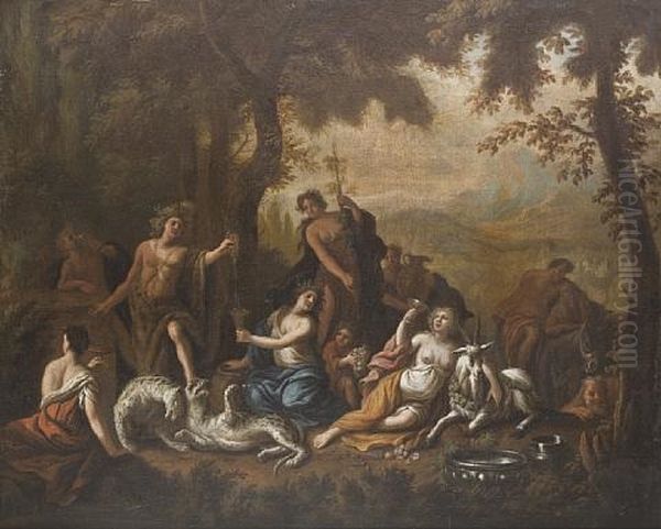 Sylenus At The Court Of Bacchus Oil Painting by Jacob Jacobsz de Wet the Younger