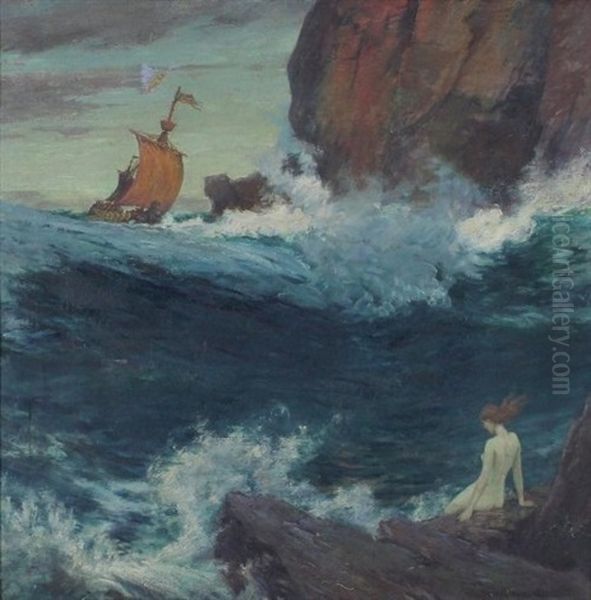 The Siren Awaits Oil Painting by George Faulkner Wetherbee