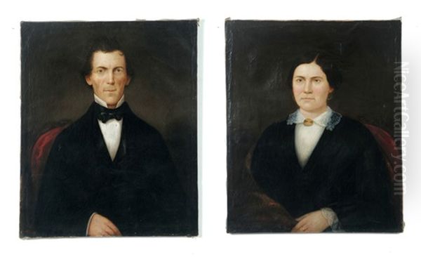 Pair Of Portraits Oil Painting by Isaac Augustus Wetherby