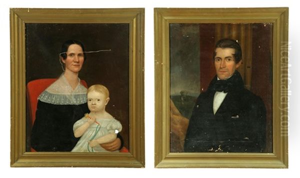 George Handal Holbrook And Louisa Holbrook And Son Oil Painting by Isaac Augustus Wetherby