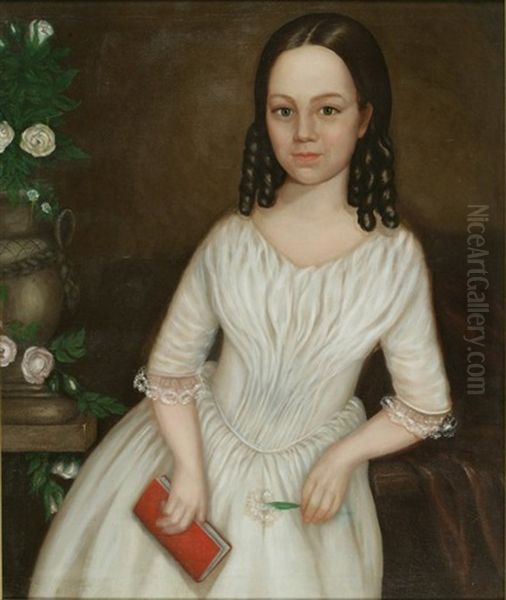 Sarah Bennett, Age 11 And Mary Bennett, Age 10 (2 Works) Oil Painting by Isaac Augustus Wetherby